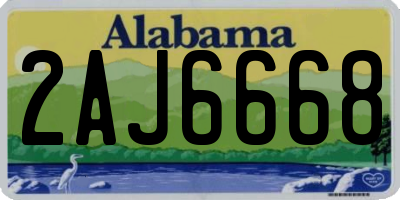 AL license plate 2AJ6668