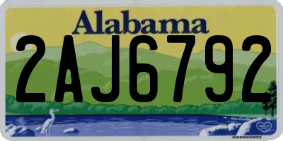 AL license plate 2AJ6792