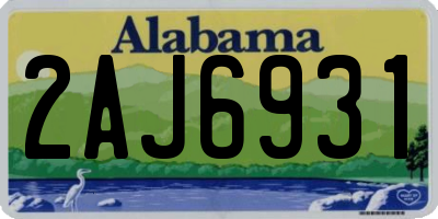 AL license plate 2AJ6931