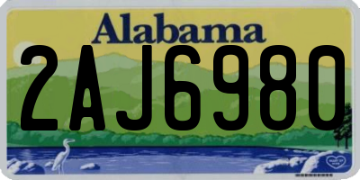 AL license plate 2AJ6980
