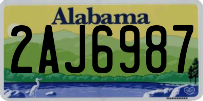 AL license plate 2AJ6987