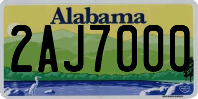 AL license plate 2AJ7000