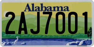 AL license plate 2AJ7001
