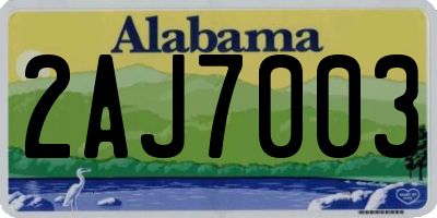 AL license plate 2AJ7003