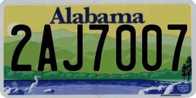 AL license plate 2AJ7007