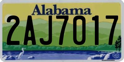 AL license plate 2AJ7017