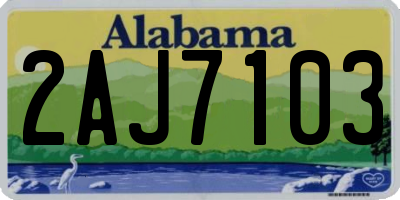 AL license plate 2AJ7103