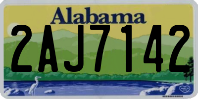 AL license plate 2AJ7142