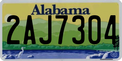 AL license plate 2AJ7304