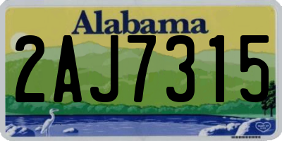AL license plate 2AJ7315