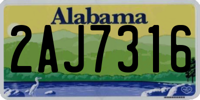 AL license plate 2AJ7316