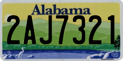 AL license plate 2AJ7321