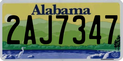 AL license plate 2AJ7347