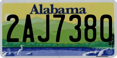 AL license plate 2AJ7380
