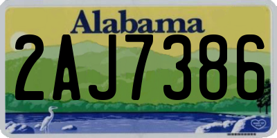 AL license plate 2AJ7386