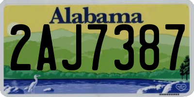 AL license plate 2AJ7387
