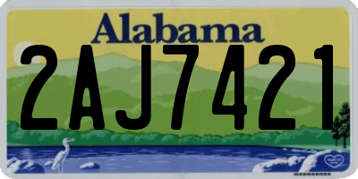 AL license plate 2AJ7421