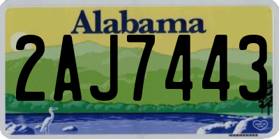 AL license plate 2AJ7443