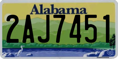 AL license plate 2AJ7451