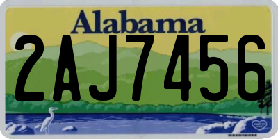 AL license plate 2AJ7456
