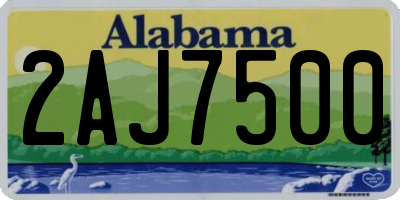AL license plate 2AJ7500