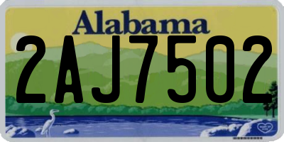 AL license plate 2AJ7502