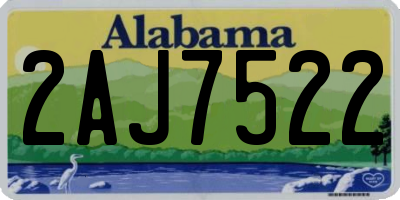 AL license plate 2AJ7522