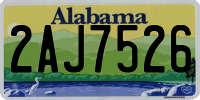 AL license plate 2AJ7526