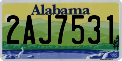 AL license plate 2AJ7531