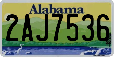 AL license plate 2AJ7536