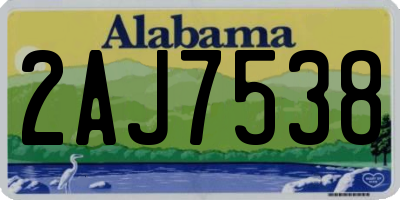 AL license plate 2AJ7538