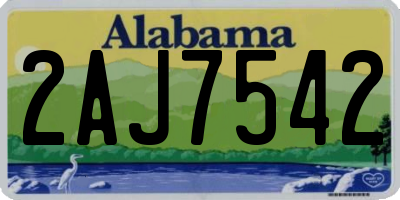 AL license plate 2AJ7542