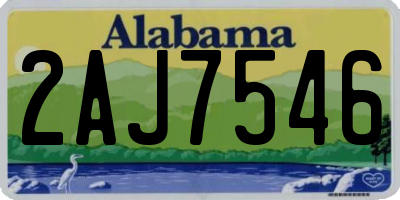 AL license plate 2AJ7546