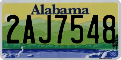 AL license plate 2AJ7548