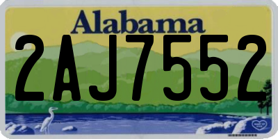 AL license plate 2AJ7552