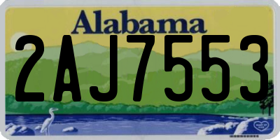 AL license plate 2AJ7553