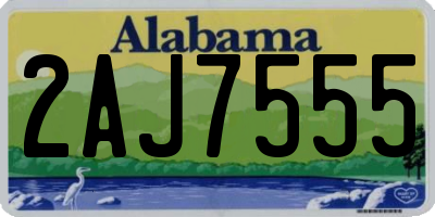 AL license plate 2AJ7555
