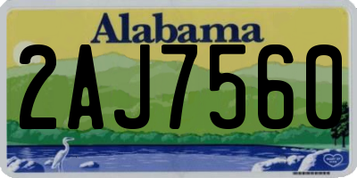 AL license plate 2AJ7560