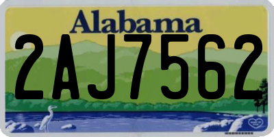 AL license plate 2AJ7562