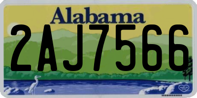 AL license plate 2AJ7566