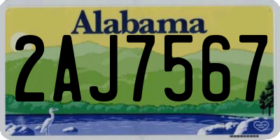 AL license plate 2AJ7567
