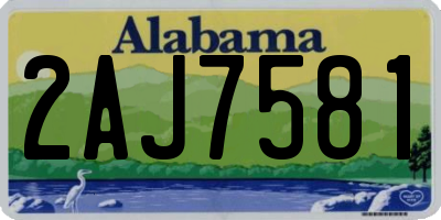 AL license plate 2AJ7581