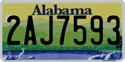AL license plate 2AJ7593