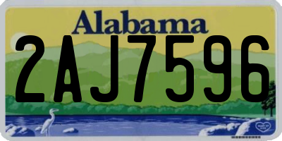 AL license plate 2AJ7596