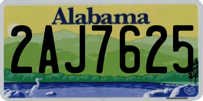 AL license plate 2AJ7625