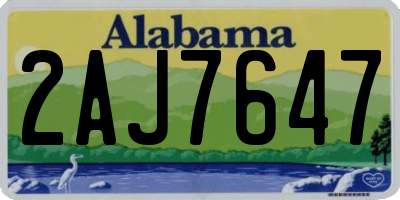 AL license plate 2AJ7647
