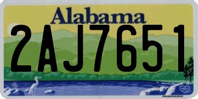 AL license plate 2AJ7651
