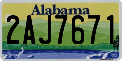 AL license plate 2AJ7671