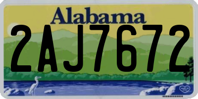 AL license plate 2AJ7672