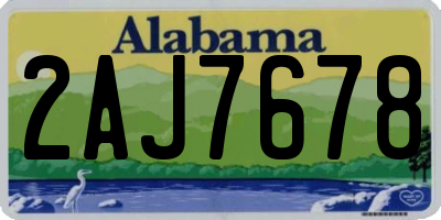 AL license plate 2AJ7678